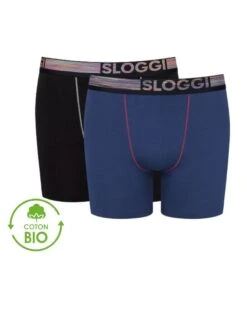 Boxers Longs Sloggi GO ABC Natural Lot De 2 (Blue-Dark Comb)