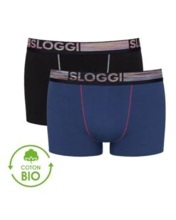 Boxers Sloggi Men GO ABC Natural Lot De 2 (Blue-Dark Comb)