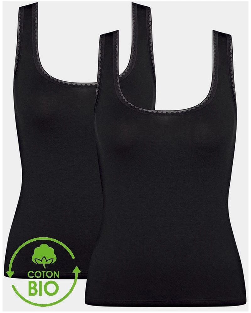 Lot De 2 Débardeurs Sloggi GO (Coton Bio) Noir