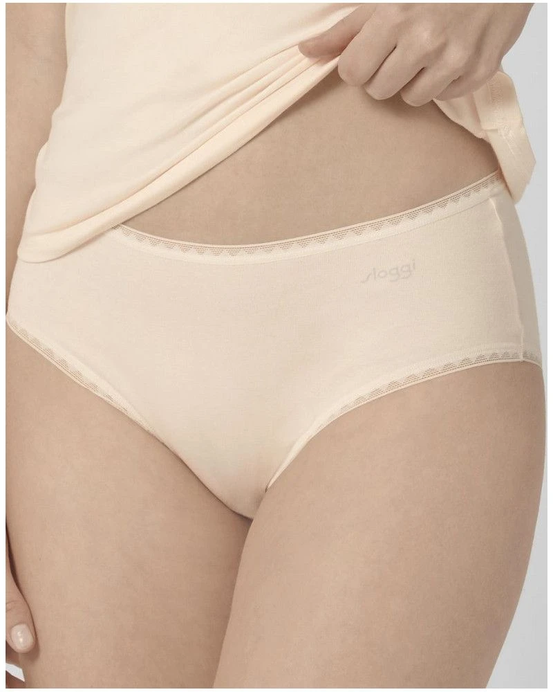 Lot De 2 Slips Midi Sloggi GO (Coton Bio) Poudré – Image 2