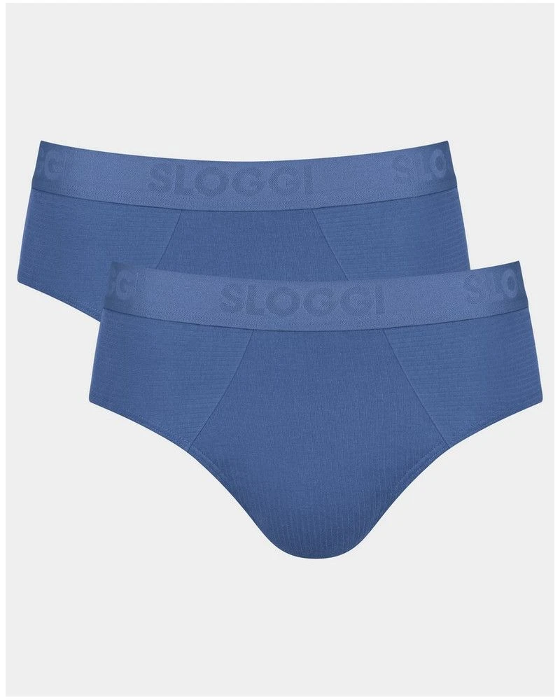 Slips Coton Bio (Lot De 2) Sloggi For Men FREE Evolve (Summer Sky)